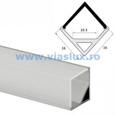 Profil aluminiu pentru banda LED, lungime 1m
