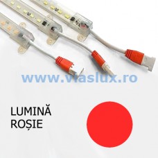 Banda LED rigida 220V 12W 77LED-uri SMD, IP63, lumina rosie
