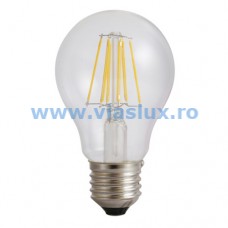 Bec LED E27 filament 6W, Ø60x107mm, lumina rece