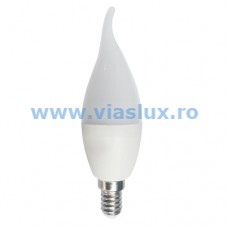 Bec LED E14 C35 7W imitatie flacara, lumina calda, 37x130mm