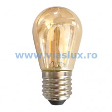 Bec LED E27 filament Amber 1W, 85x45mm