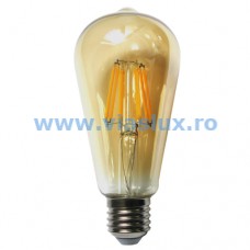 Bec LED E27 filament Amber 4W, 142x64mm