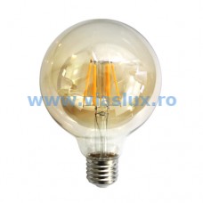 Bec LED E27 filament Amber 4W, ⌀95x135mm