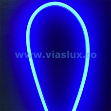 Banda LED Neon Flex 220V 10W/m IP65, 15x26mm, albastra