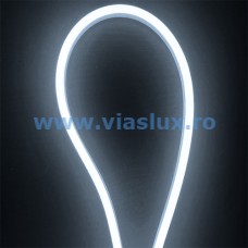 Banda LED Neon Flex 220V 10W/m IP65, 9x15mm, alb rece